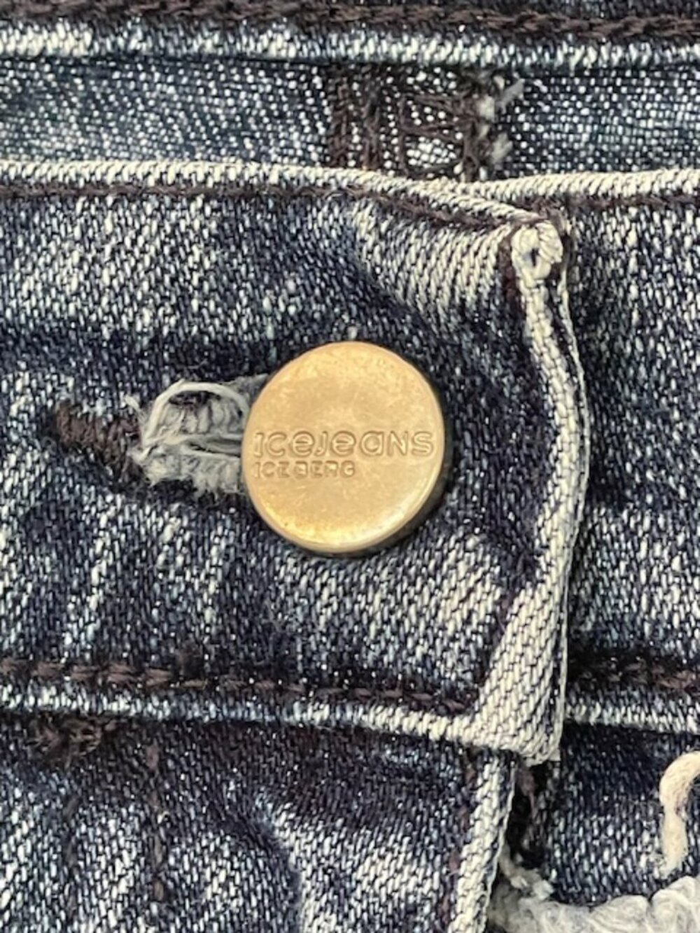 Vintage Iceberg Jeans Logo Patchwork Y2K Low/Mid Rise Bootcut Bling 30 - Picture 4 of 10